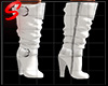 Belted White Boots