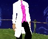 (M)White Tux Pink Vest&T