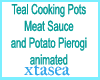Teal  Cooking Pots Ani.