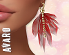 Feather Earrings ~ Red