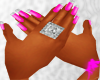 *C88 diamond pink nails