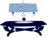 Blue Plaid Table w/Lamp