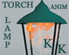 (KK)TORCH LAMP TEAL STND