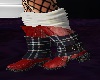 Red and tartan boots