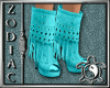 fringed low boots teal