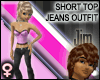 Short Top Jeans- Pink
