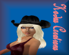 black cowgirl hat w/hair