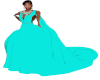 Keon Teal Draped Gown