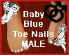 Baby Blue Toe Nails MALE