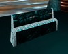 teal and silver bench