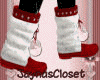 *J* Fur Boots Red/White