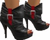 Black red Leather Shoes