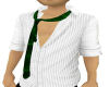white shirt green tie