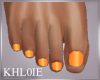 k orange flat feet nails
