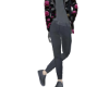 *Grey/Pink Rose Outfit M