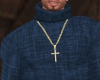 Navy Linen Turtleneck