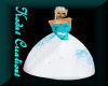 Teal & White ball gown