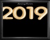 2019 Gold Glitter Sign