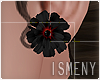 [Is] Flower Black Earrin
