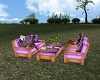 4P Purple Patio Sofa Set