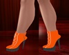 Orange Laced Boots