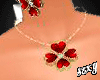 (X)red hearts necklaces
