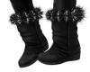 Black Silver Fur Boots