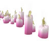 pink candles in a row