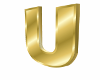 3D Gold Letter U
