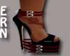 Black Red strap heels