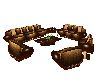 sofaset gold & brown