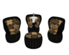 Black and gold armchairs