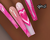 q! pink addiction nails