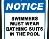 Swim Bathing Suits Sign