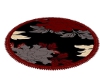 oval red, black and grey