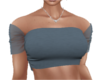 cute top gray blue short