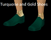Turquoise & Gold Shoes
