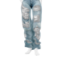 (7K)BlueRippedJeansWide