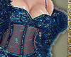 Gliiter Blue Fur Coat