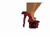 red blk pattern heels 