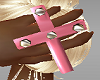 Pink Spikey Ring Cross