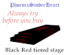 Black Red tiered stage