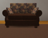 brown suede sofa