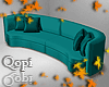 Teal Curved Sofa