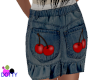 cherry jean skirt