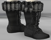 fur Leather Boots Silv/B
