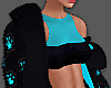 Dark Fluff Jacket Cyan