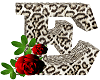 Leopard Rose Letter E