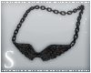 !S! Winged Necklace Blk