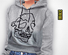 ! f' Skull Gray Crop